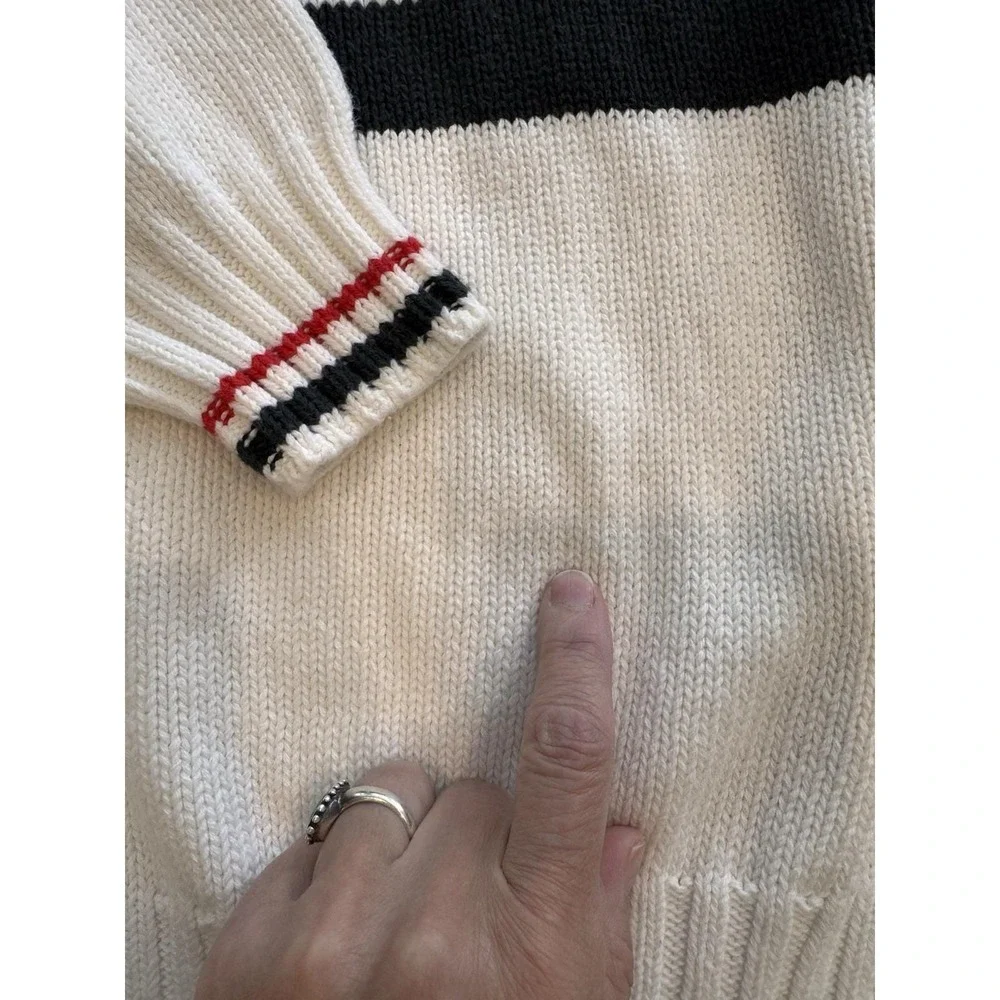 VTG Fox Collection 80s Cable Knit Sweater XL‎ Nautical Preppy Tennis Pull Over